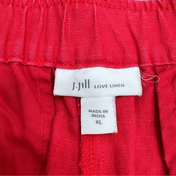 J. Jill Love Linen Patch Pocket Pull On Shorts Strawberry Jam Red XL - Picture 5 of 7